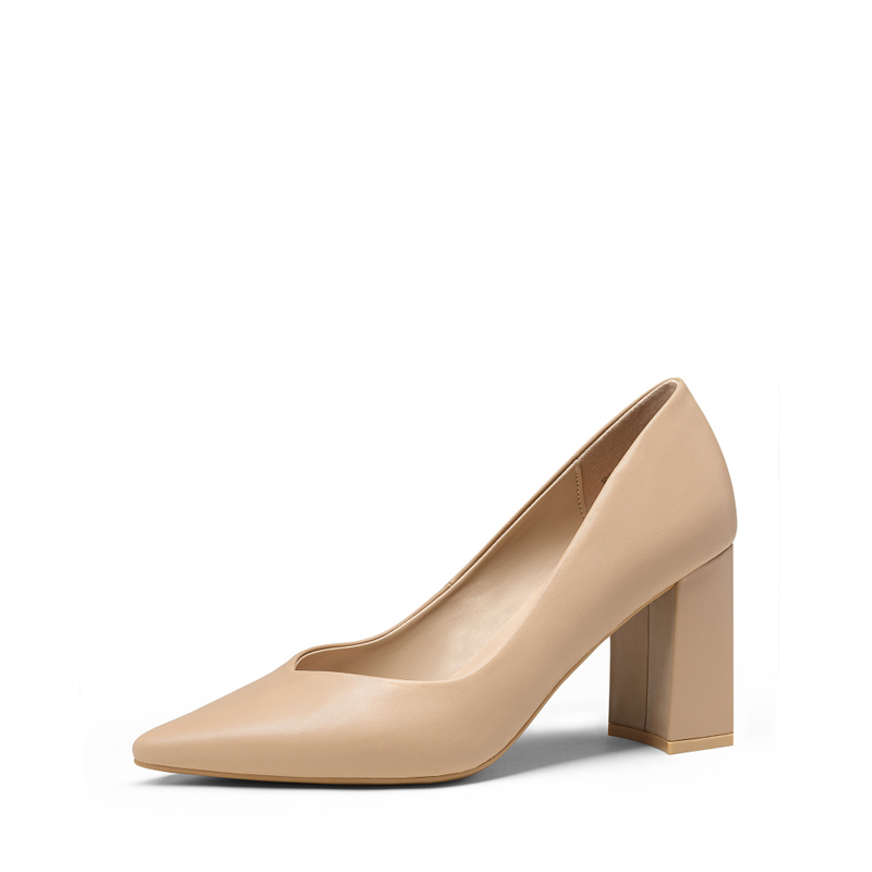 Pointy toe chunky heel pump outlet